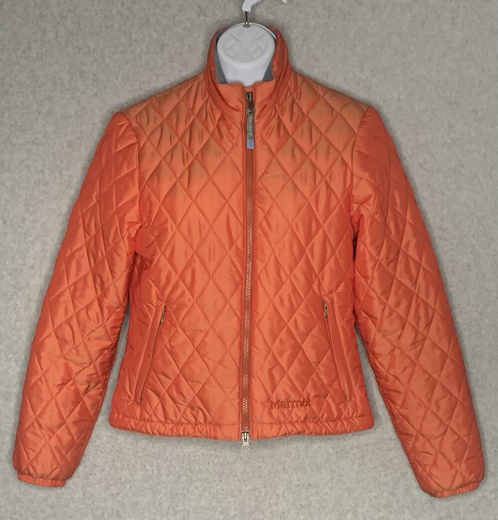 Marmot Orange PrimaLoft Quilted Puffer Jacket Fleece Lined Women's XS